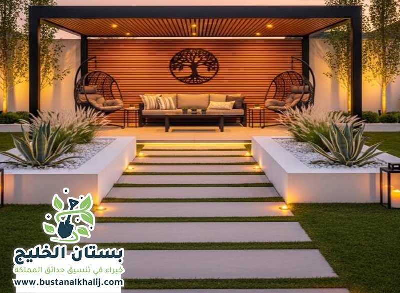 تنسيق اسطح مع برجولات جنوب الرياض